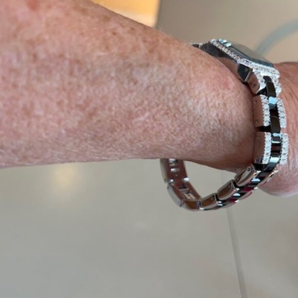 ISAAC MIZRAHI LIVE | Women's Black Ceramic and Crystal Bracelet Watch-NEW w/Box - Picture 11 of 13